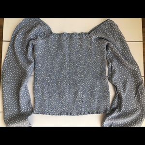 American Eagle Smocked Square Neck Blouse Size XS